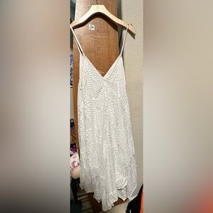 Lylux White Boho Lace Asymmetrical Beach Dress Womens XL